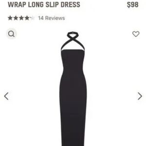 SKIMS Black Wrap Long Slip Dress